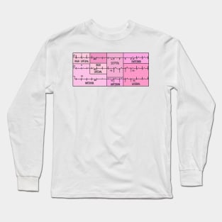 Hand Drawn Electrocardiogram (ECG) Pink Long Sleeve T-Shirt